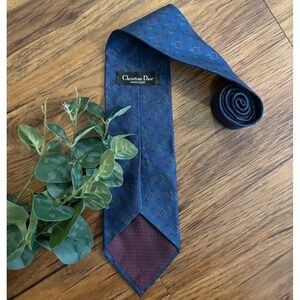 Christian Dior Monsieur Mens Tie Abstract Print 100% Silk Made In USA